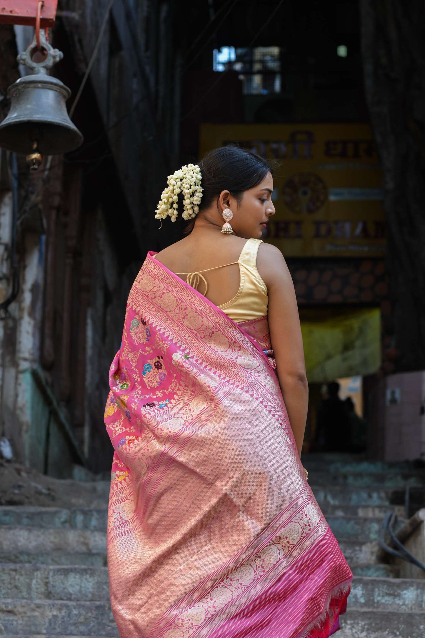 Baby Pink Katan Banarasi Silk Kaduwa Handloom Saree