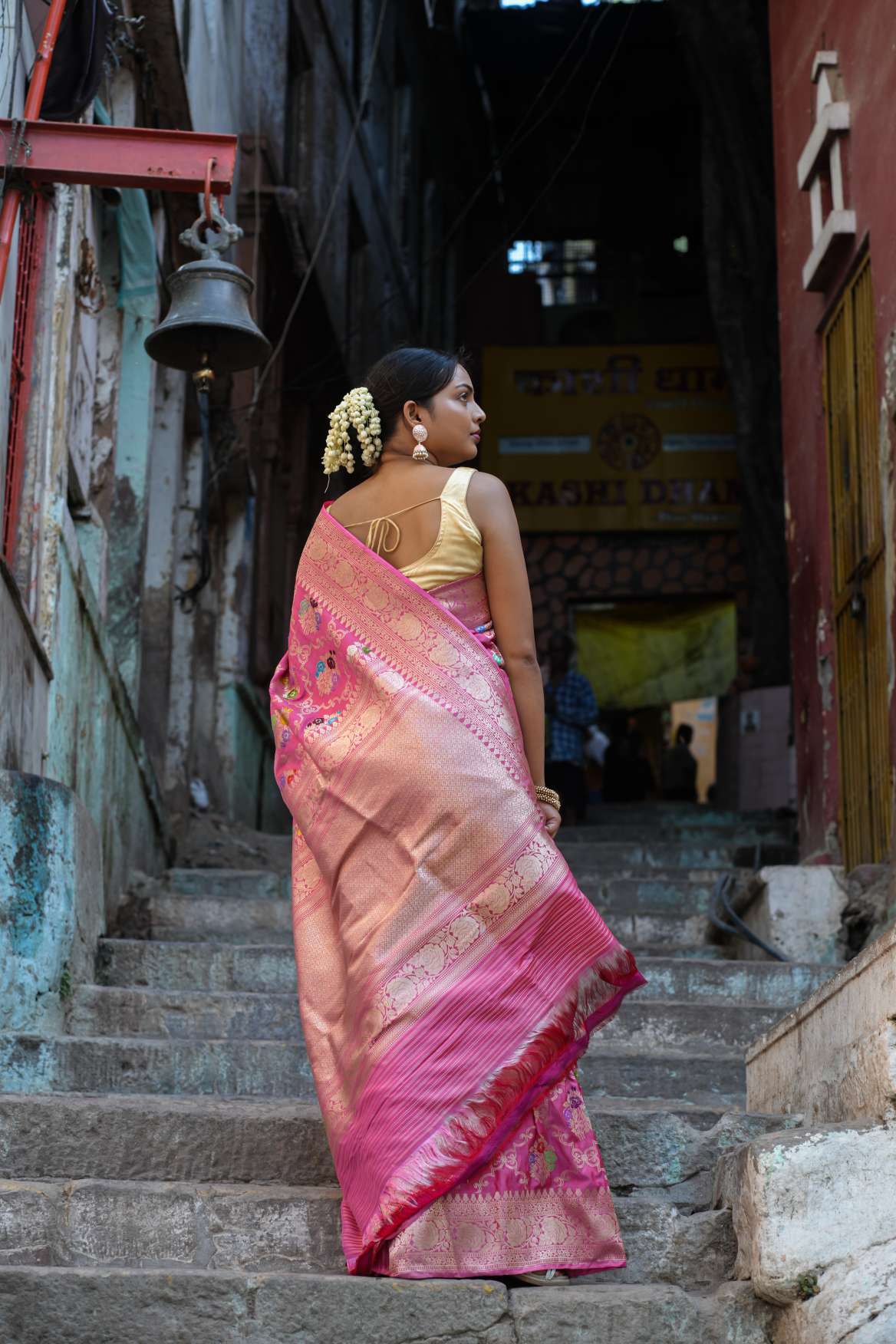 Baby Pink Katan Banarasi Silk Kaduwa Handloom Saree